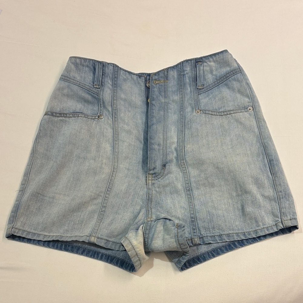 Ultra High-Rise Seamed Denim Women Shorts